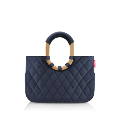 Afbeelding van reisenthel loopshopper M stevige tas met praktische vakken van gerecyclede PET flessen elegantie bij het winkelen veel functies inbegrepen, Rhombus Midnight Gold Frame, Sport