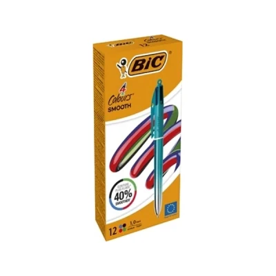 Afbeelding van BIC Colours Smooth Gradiant 4 kleurenbalpen, medium, groen 12 stuks