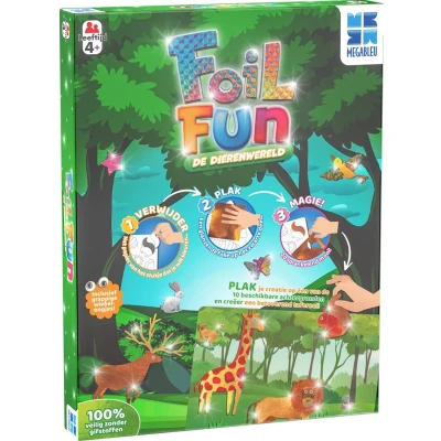 Afbeelding van Megableu Foil Fun De Dierenwereld Hobby knutselen en plakken Creatieve activiteit Voor Kinderen zonder knoeien