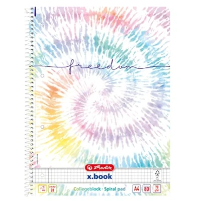 Afbeelding van Herlitz, Notitieboekje + schrijfblok, College notebook x.boek Vrijheid in het kwadraat DIN A4 binnen en buitenmarge (A4, Rijen)