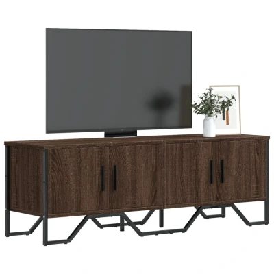Afbeelding van Tv meubel 122x34x41 cm bewerkt hout bruin eikenkleurig