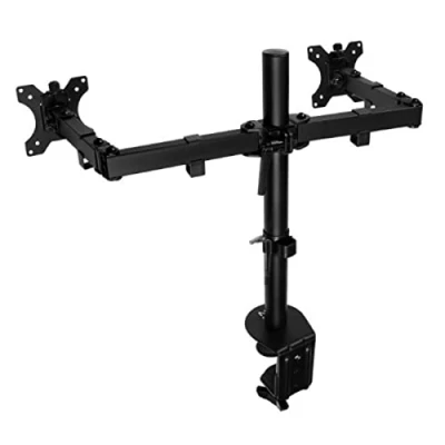 Image de Ewent EW1512 Kit de montage bras réglable pour 2 écrans LCD plastique, aluminium, acier noir Taille d&#039;écran : 13&quot; 27&quot; montrable sur bureau