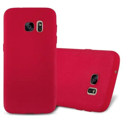 Afbeelding van Cadorabo Hoesje compatibel met Samsung Galaxy S7 in FROST ROOD Flexibele TPU siliconen beschermhoes