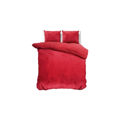 Afbeelding van Dekbedovertrek Fluweel Velvet Uni Lits jumeaux (240 x 220 cm) Rood Koopjedeal.nl Altijd de beste deal