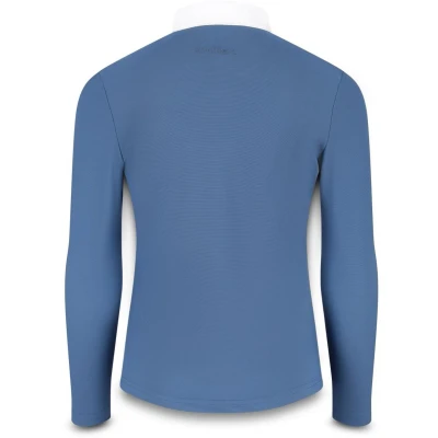 Afbeelding van Kentucky Horsewear Wedstrijdshirt Sammy Showshirt jongen Lange mouw Navy Strikboorkraag Ademend Maat 110