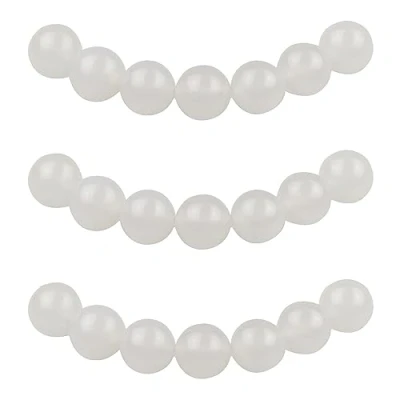 Afbeelding van MJDCB 45 stuks kralen om te rijgen, 8 mm, witte agaat, halfedelstenen, natuurlijke ronde kralen, losse voor het maken van sieraden, armbanden, halskettingen