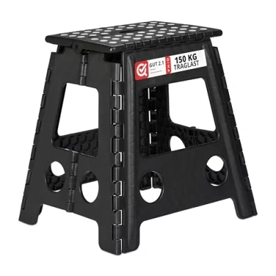 Afbeelding van opstapje inklapbaar 39 x 32 cm 150 kg camping zwart