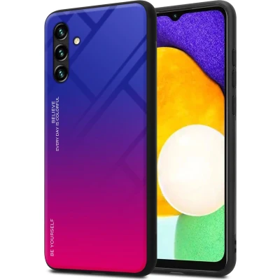 Afbeelding van Cadorabo Hoesje geschikt voor Samsung Galaxy A13 5G in PAARS ROOD Tweekleurige beschermhoes van TPU silicone Case Cover en achterzijde gehard glas