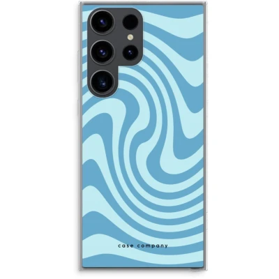Afbeelding van Case Company® hoesje geschikt voor Samsung Galaxy S23 Ultra Swirl Blauw Soft Cover Telefoonhoesje Bescherming aan alle Kanten en Schermrand