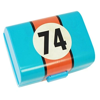 Afbeelding van COM FOUR® lunchbox &quot;74&quot; in vintage stijl voor onderweg met 3 compartimenten ontbijtdoos 17 x 13 10 cm (01 stuk &quot;74&quot;)