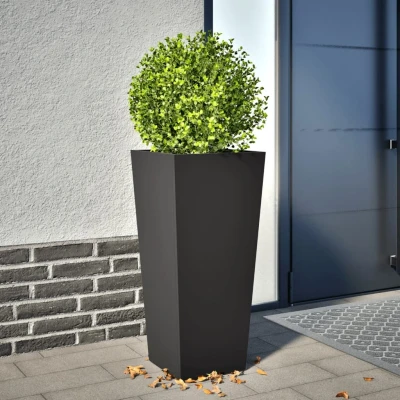 Afbeelding van vidaXL Plantenbak 35x35x75 cm staal zwart