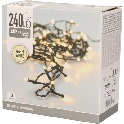 Afbeelding van DecorativeLighting LED verlichting 240 24meter warm wit 8 functies