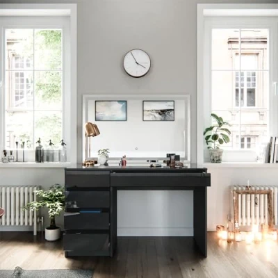 Afbeelding van Vicco kaptafel met licht Sherry, Antraciet, 120 cm LED spiegel