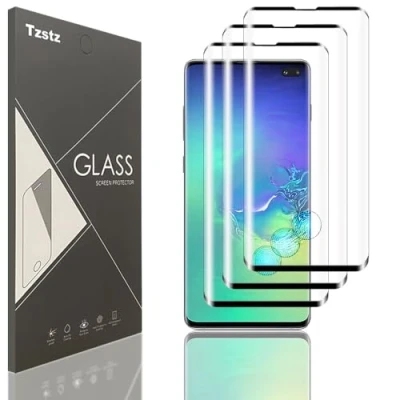 Afbeelding van Tzstz 3 stuks gehard glas voor Samsung Galaxy S10 Plus / S10+ displaybeschermfolie, 3D volledige afdekking, zonder luchtbellen, krasbestendig, HD displaybeschermfolie