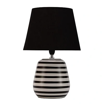 Afbeelding van Pauleen 48214 Zet Dressy Sparkle Max. 20 Watt Handgemaakte Zwart, Wit Bedlampje Natuurlijke Look Doek, Keramiek E14, Tafel
