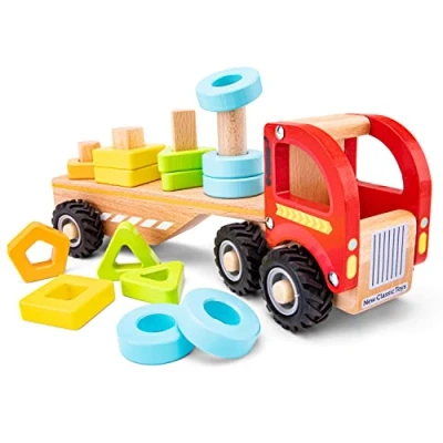 Afbeelding van New Classic Toys Houten Vrachtwagen met Vormen