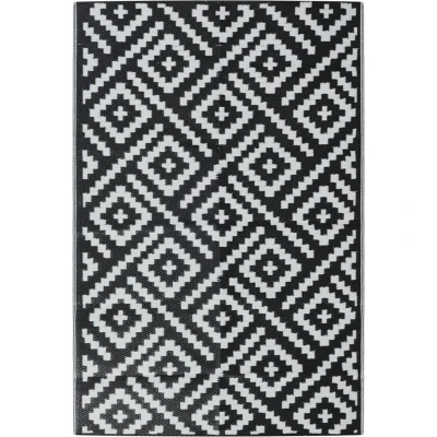 Afbeelding van vidaXL Buitenkleed 120x180 cm PP wit en zwart