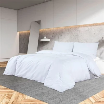 Afbeelding van Dekbedovertrekset lichtgewicht 260x240 cm microvezel wit