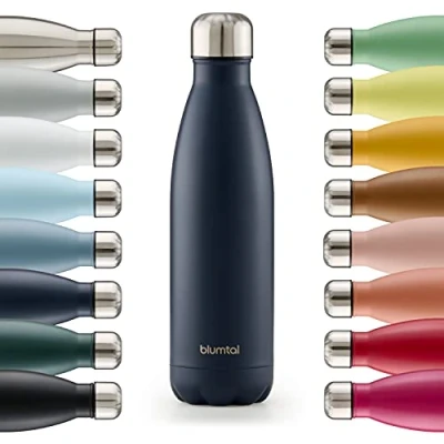 Afbeelding van Blumtal Thermosfles Met dubbele wand Thermosbeker Koffie, Thee en Koele dranken Travel Mug 1000ml Dark Ocean Blue Blauw