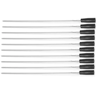 Afbeelding van BBQ Toro Set van 10 roestvrijstalen reservespiesen 54 cm Voor elektrische draaispies Spiesen Grillspiesen Chachlik Mangal