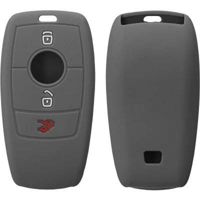 Afbeelding van kwmobile autosleutel hoesje geschikt voor Mercedes Benz Smart Key (alleen Keyless) hoes TPU behuizing Beschermende auto sleutel case Sleuteletui in donkergrijs