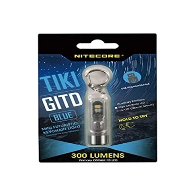 Afbeelding van NiteCore TIKI GITD BLUE Zaklamp werkt op een accu LED, UV LED 300 lm 12 g