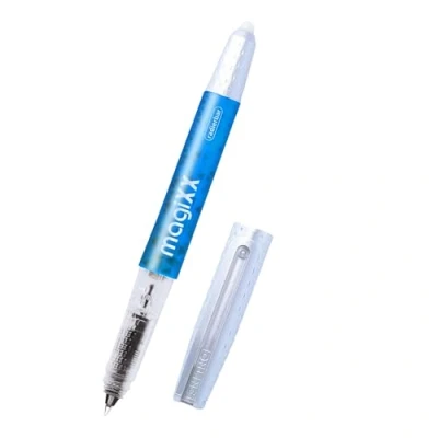 Afbeelding van Online magiXX Balpen, uitwisbaar, blauw, met inktpatroon, rollerbal een lijndikte van 0,7 mm, incl. 1 blauwe cartridge, uitwisbare pen voor school, universiteit en kantoor I