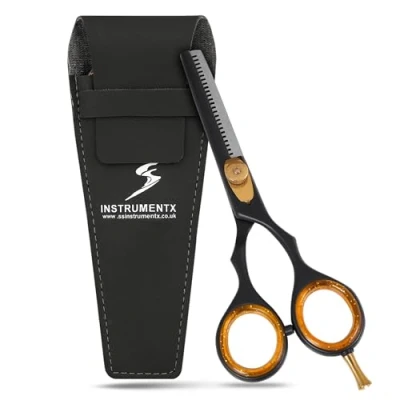 Afbeelding van Professionele kappers en kappersschaar met verstelbare schroef (zwart uitdunschaar, 14 cm)