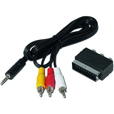Afbeelding van Technisat RCA jackplug / scart adapter voor receiver (compatibel met DigiPal T2 HD en DVR, Digit S3 HD, DVR), zwart