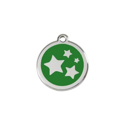 Afbeelding van Star Green roestvrijstalen hondenpenning small/klein dia. 2 cm RedDingo