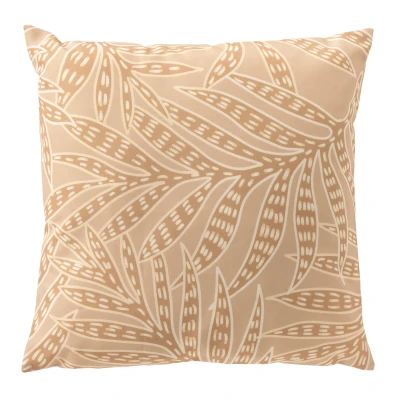 Afbeelding van Dutch Decor SAMUEL Buitenkussen 45x45 cm outdoor waterafstotend en uv bestendig bladprint Pumice Stone beige
