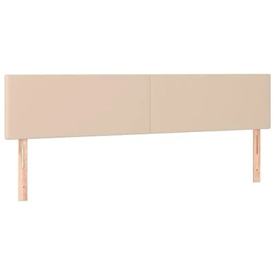Afbeelding van Hoofdborden 2 st 80x5x78/88 cm kunstleer cappuccinokleurig
