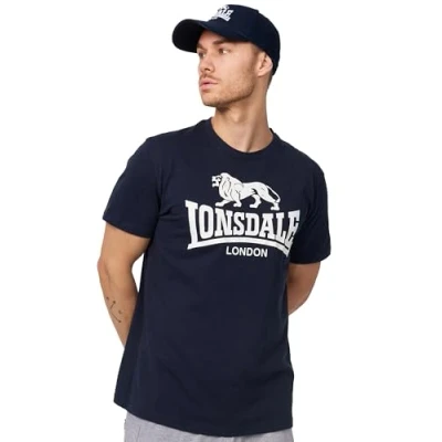 Afbeelding van Lonsdale Normale Passform LOGO Tshirt print, Heren, Maat: Large, Navy