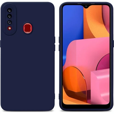 Afbeelding van Cadorabo Hoesje geschikt voor Samsung Galaxy A20s in Fluid DONKER BLAUW Beschermhoes gemaakt van flexibel TPU silicone Cover Case