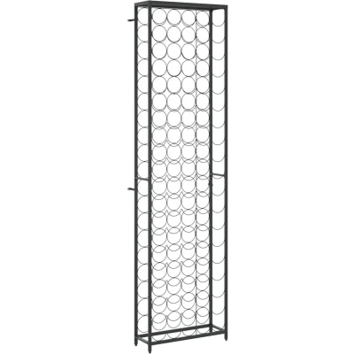 Afbeelding van Wijnrek voor 95 flessen 54x18x200 cm smeedijzer zwart