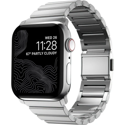 Afbeelding van Nomad stainless steel Apple Watch 42mm / 44mm 45mm 49mm zilver NM1A4HSXS0