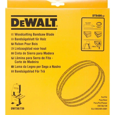 Image de DEWALT DT8486 QZ Lame de scie à ruban, 2095x10x0.6mm, 8TPI, bois, formica et stratifié (pour dW738/739)
