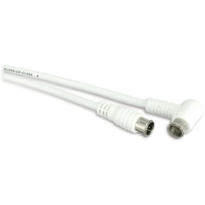 Afbeelding van F quick (m) recht haaks coaxkabel wit 2,5 meter