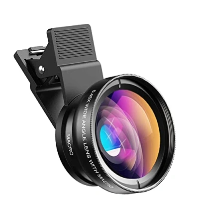 Image de Apexel Universal Phone Camera Lens Kit 0.45X Grand Angle 140 + 12.5X Macro Lentille Clip on iPhone pour 8 7 6 Plus Samsung et la Plupart des Smartphone Android