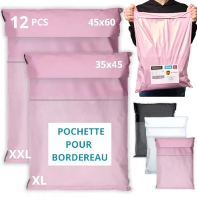 Afbeelding van EMBALLAX 12 Vinted pakketten groot formaat Tas voor BORDEREAU XL/XXL ondoorzichtig/ultralicht/waterdicht Plastic verzendenvelop Kleding, Doos/Karton Verzendtas Zak