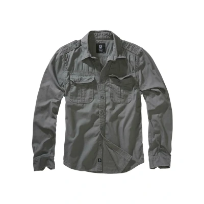 Afbeelding van Brandit Vintage Overhemd, Heren, Maat: XXL, Charcoal grey