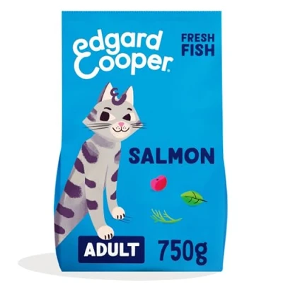 Afbeelding van Edgard &amp; Cooper Kattenvoer Brokjes Graanvrij Verse Zalm 750g