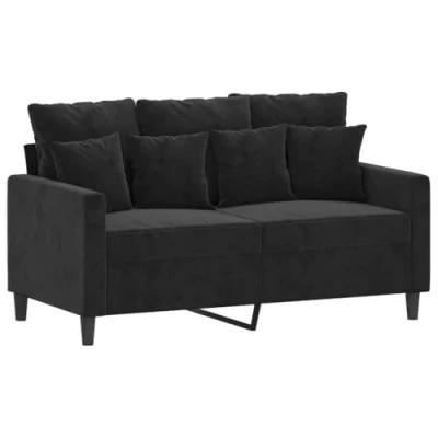 Image de vidaXL Canapé à 2 places Noir 120 cm Velours359298