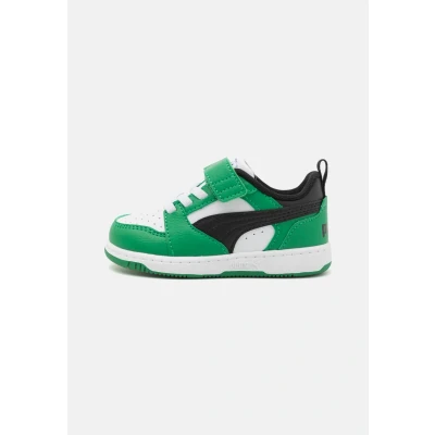 Afbeelding van Puma Caven 2.0 Block Unisex Sneakers laag voor kinderen, Maat: 32, Green moon/maple syrup/white Hoogwaardig imitatieleer