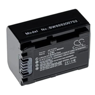 Afbeelding van vhbw Li Ion batterij geschikt voor Sony HDR CX450, CX625, CX680, PJ620, PJ675, NEX VG30 900mAh, 7,3V