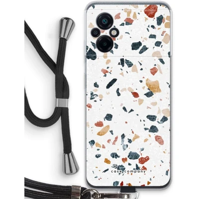 Afbeelding van Case Company® hoesje met Koord geschikt voor Xiaomi Poco M5 Terrazzo N4 Telefoonhoesje Zwart Bescherming aan alle Kanten en Over de Schermrand