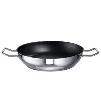 Afbeelding van Schulte Ufer Industar for Professionals 163048 24 sauteerpan met roestvrijstalen handgrepen zilver zwart diameter cm