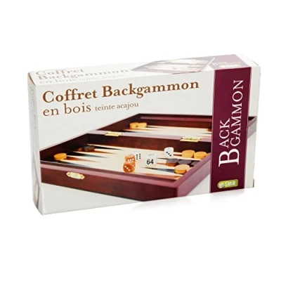 Afbeelding van Smir Backgammon set van hout mahonie denk en strategiespel traditioneel spel speelonderdelen accessoires