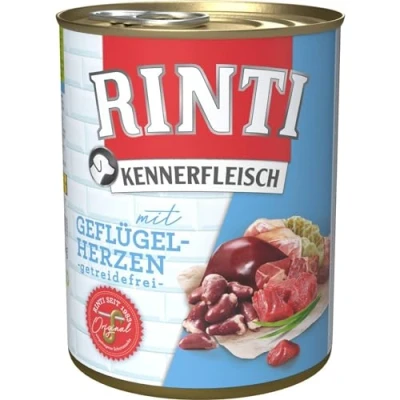 Afbeelding van 800g RINTI Kennerfleisch met gevogelteharten nat hondenvoer