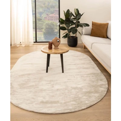 Afbeelding van Viscose Vloerkleed Ovaal Pearl Ivoor 200x300 Cm